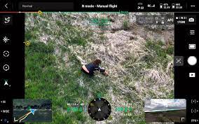 Drone view locating a person during a search and rescue mission